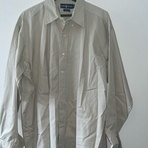 Ralph Lauren Men's Light Tan Button-Down Dress Shirt